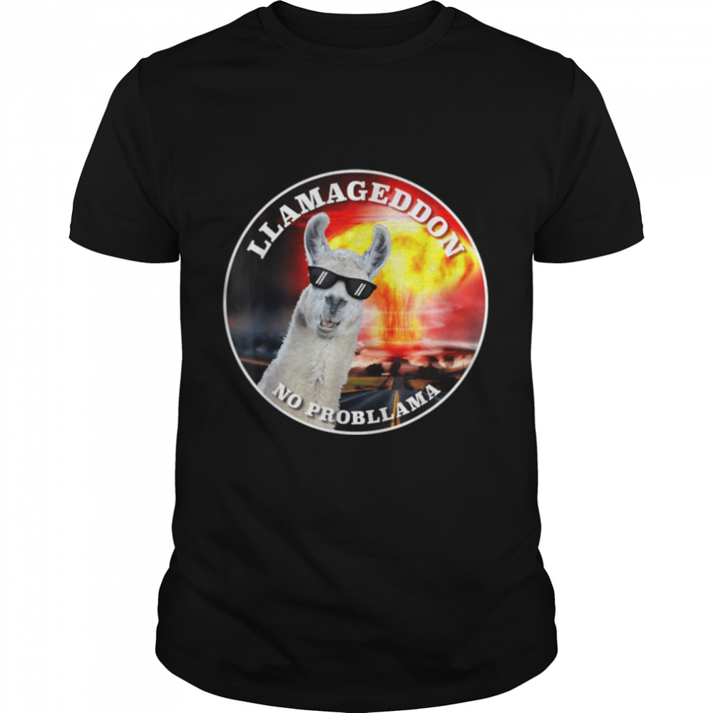 Llamageddon, no probllama cute funny graphic T- B093SWHGTZ Classic Men's T-shirt