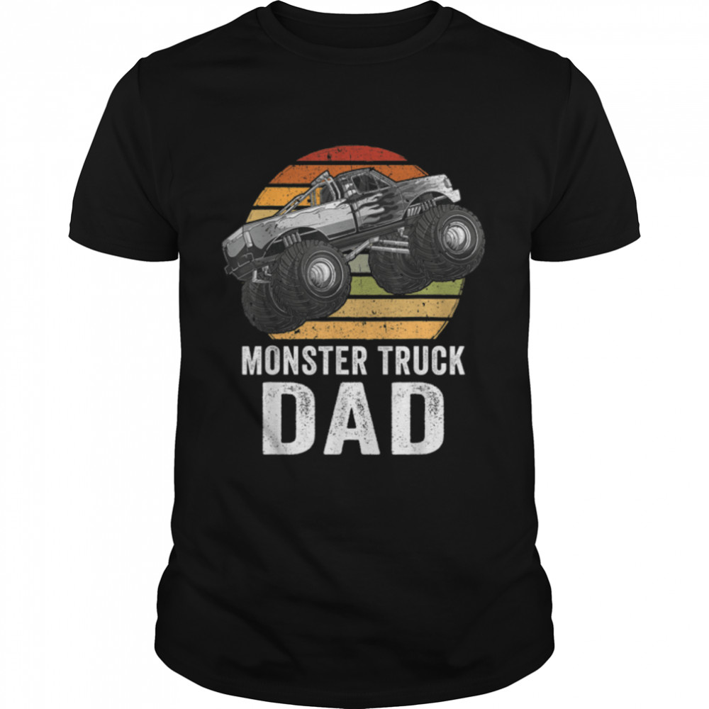 Retro Vintage Monster Truck Dad Cars Lovers Men father's day T- B09ZT1VG3S Classic Men's T-shirt