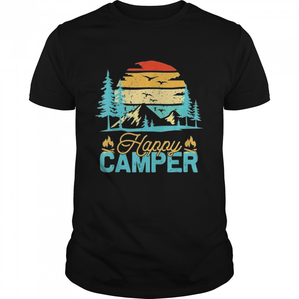 Happy Camper Retro Vintage Matching Camping Crew  Classic Men's T-shirt