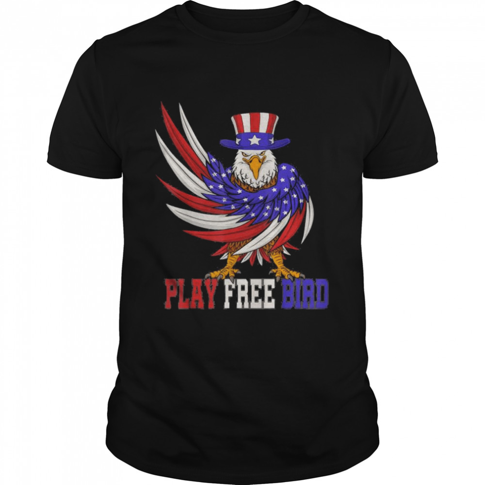 Play Free Bird Patriotic Bald Eagle Mullet 4th Of July Usa T- Classic Men's T-shirt