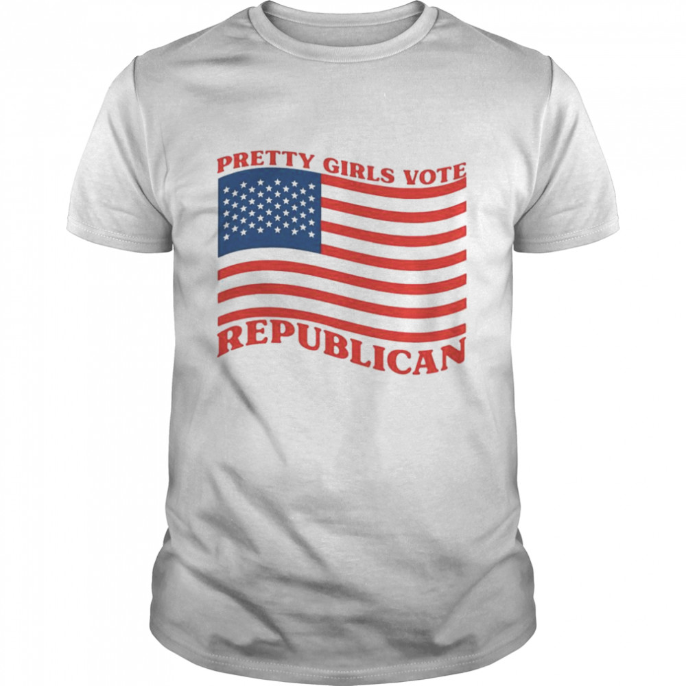 Pretty girls vote republican American flag shirt
