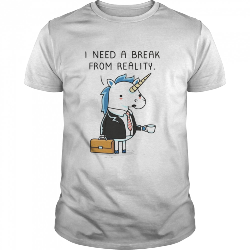 Need A Break Unicorn Cute Art Illustration shirt Classic Men's T-shirt