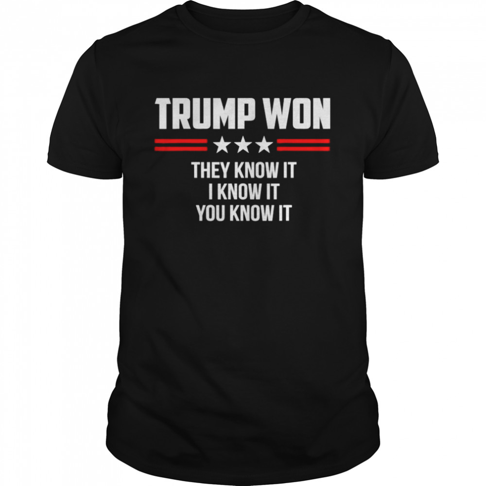 Funny Trump Won They Know It I Know It You Know It 2022 shirt Classic Men's T-shirt