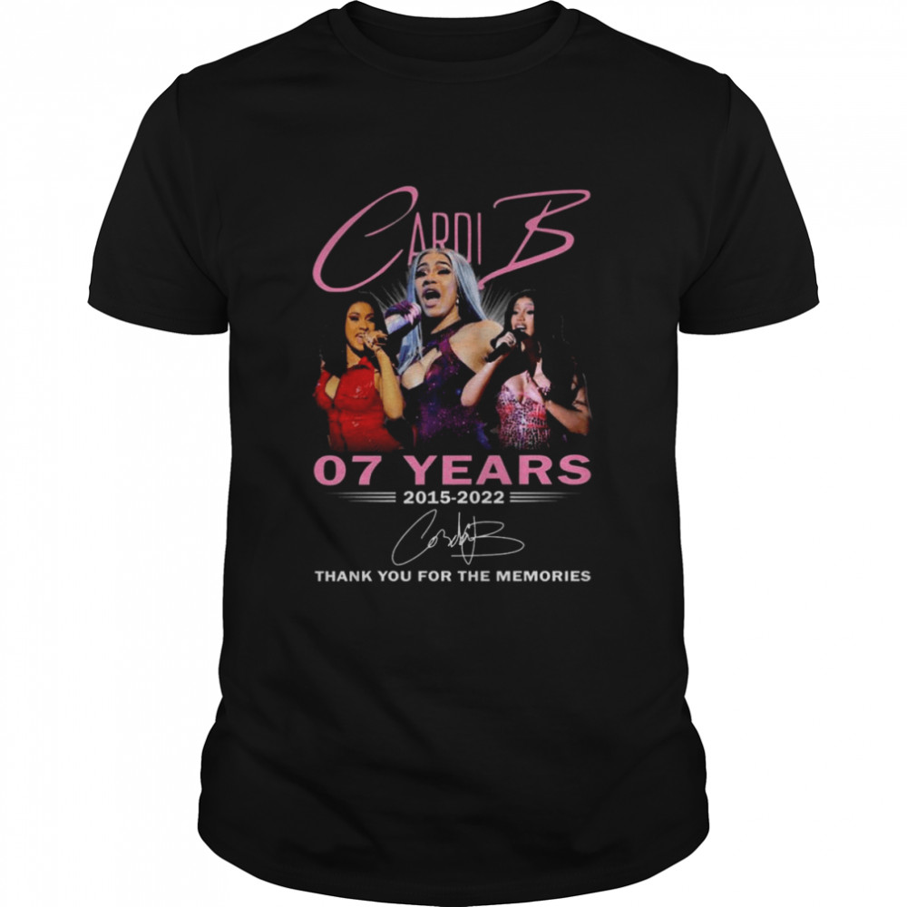 Cardi B 07 years 2015-2022 thank you for the memories signature shirt Classic Men's T-shirt
