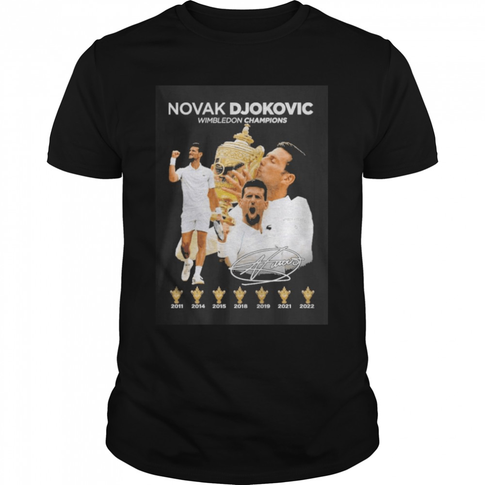 Novak Djokovic Wimbledon 2022 Champions 7 Cup Champions 2011 2022 Shirt