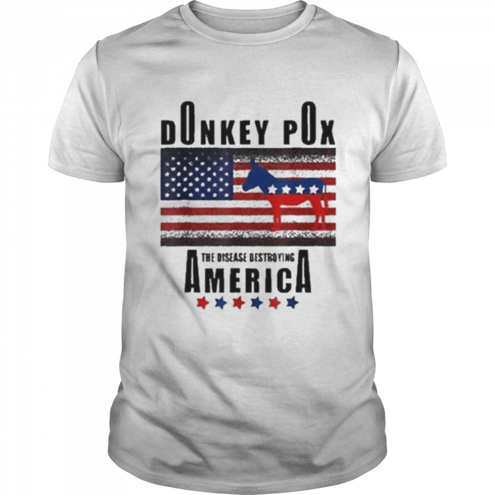 Anti biden donkey pox the disease destroying america American flag shirt Classic Men's T-shirt