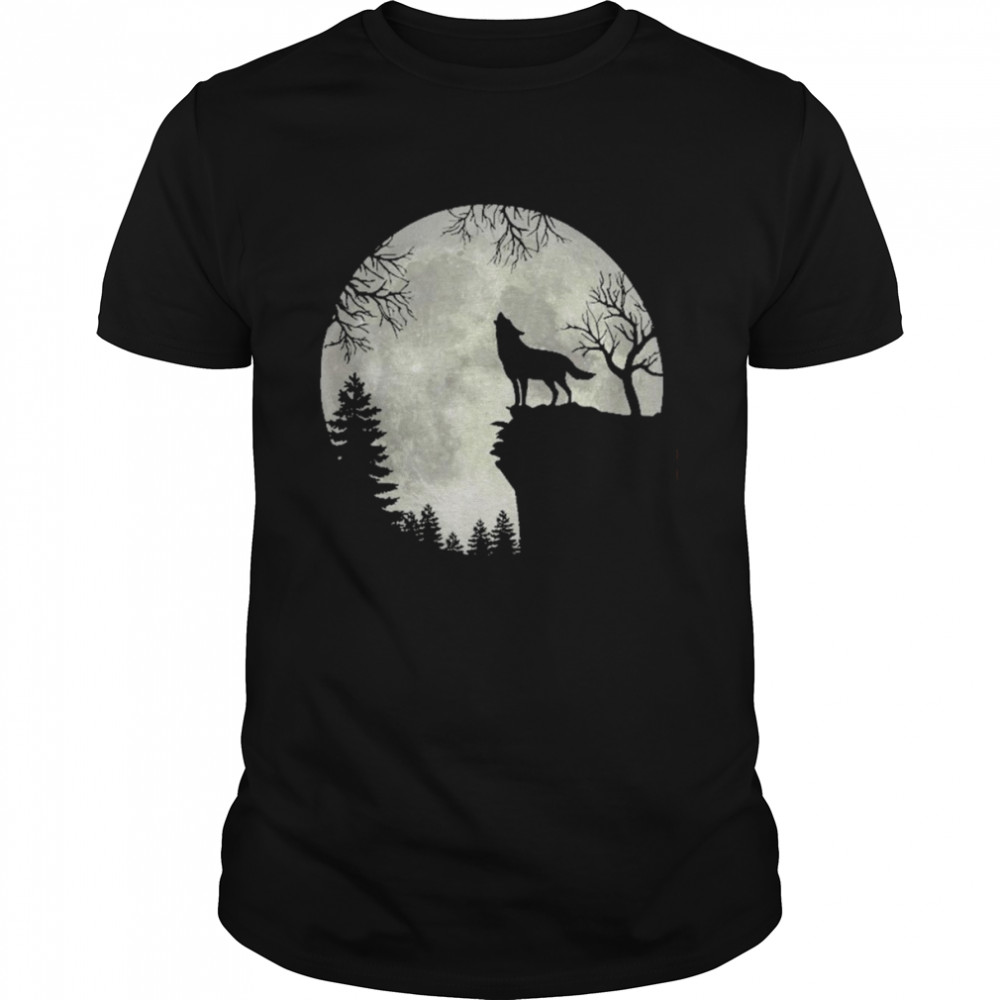 Wolf And Moon Halloween Shirt