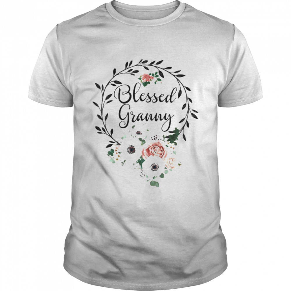 Floral Wreath Heart Mother’s Day Blessed Granny  Classic Men's T-shirt
