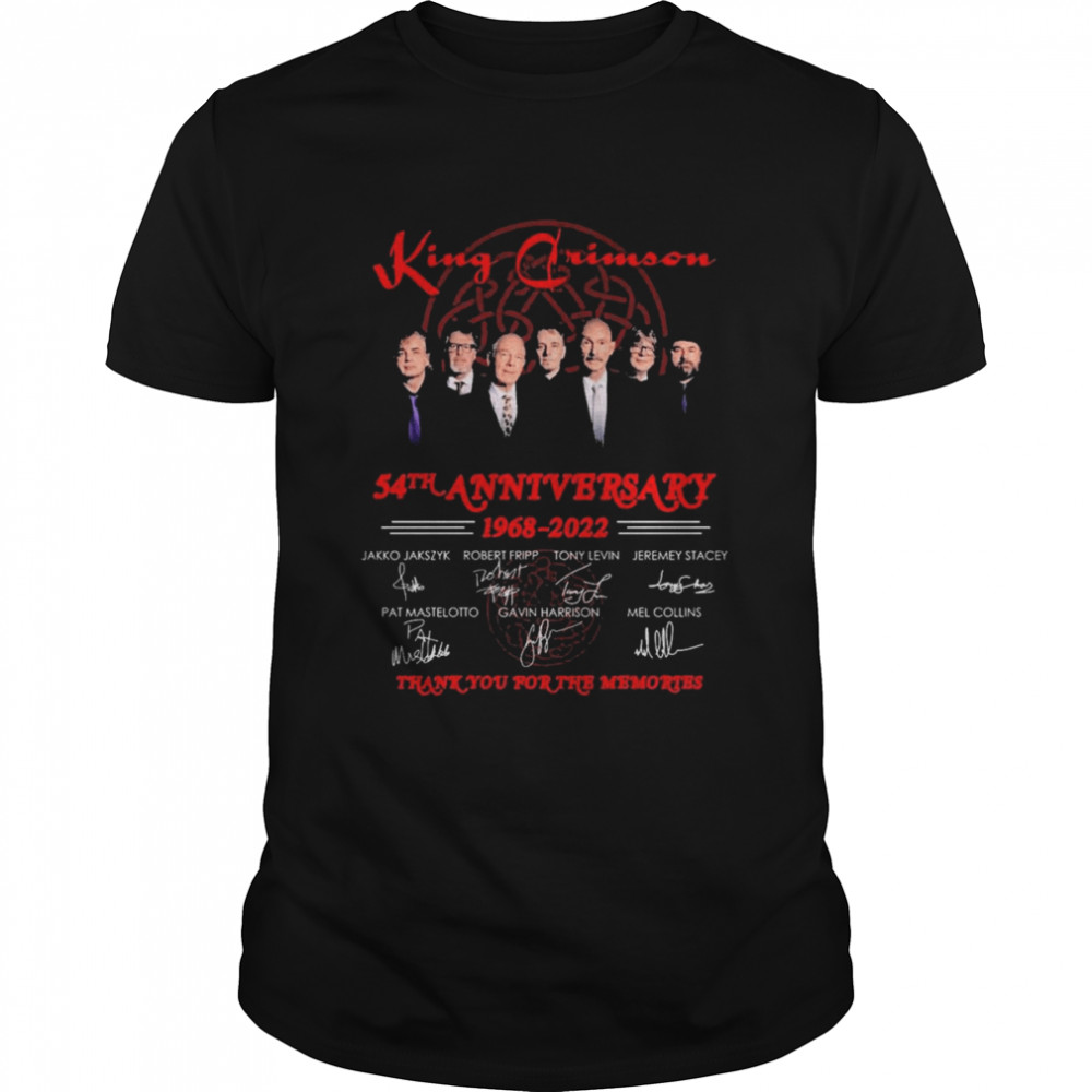 1968-2022 King Crimson 54th Anniversary Thank You For The Memories Signatures Shirt