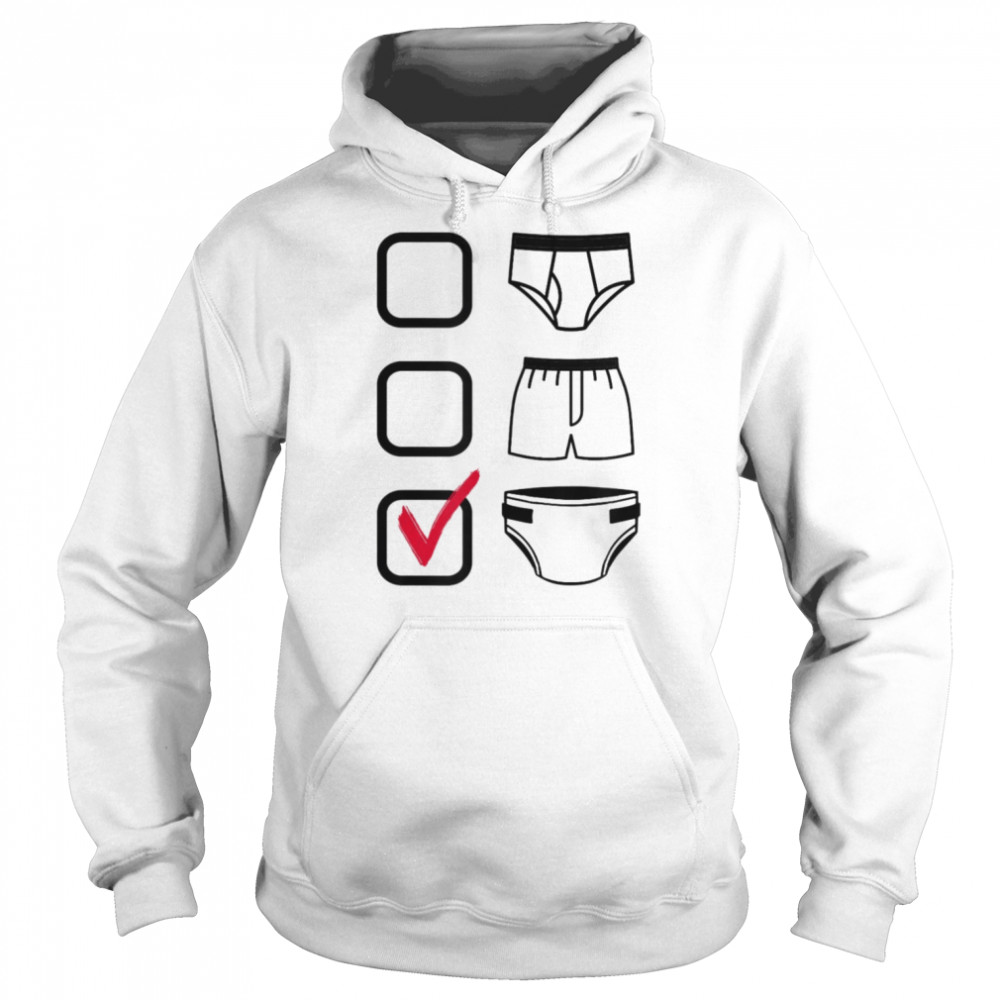 Briefs Boxers Diapers Check Mark  Unisex Hoodie