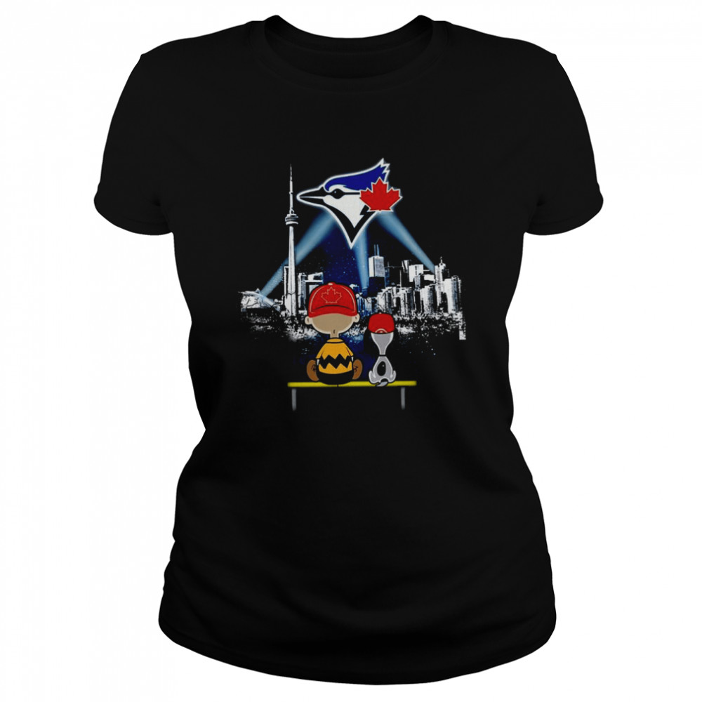 Charlie Brown And Snoopy Watching City Toronto Blue Jays Shirt - T