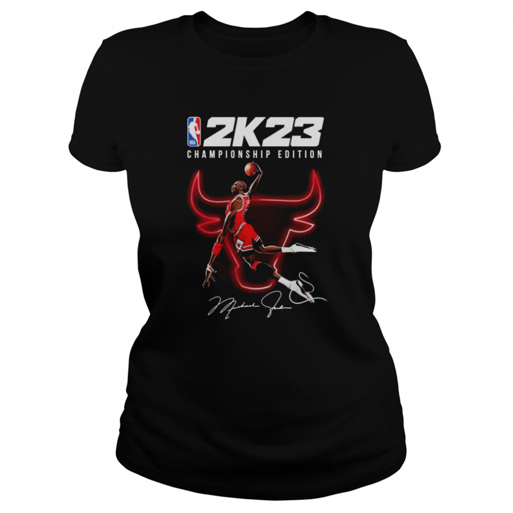 Michael Jordan Dunk NBA 2K23 Championship Edition Signature Classic Women's T-shirt
