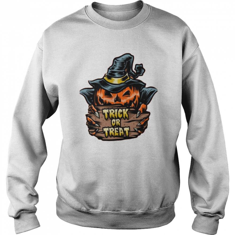 Witch Pumpkins Shost Design For Halloween Trick Or Treat  shirt Unisex Sweatshirt