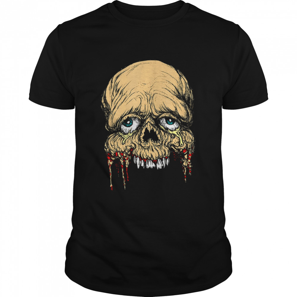 Half Face Zombie Skull Horror Art shirt