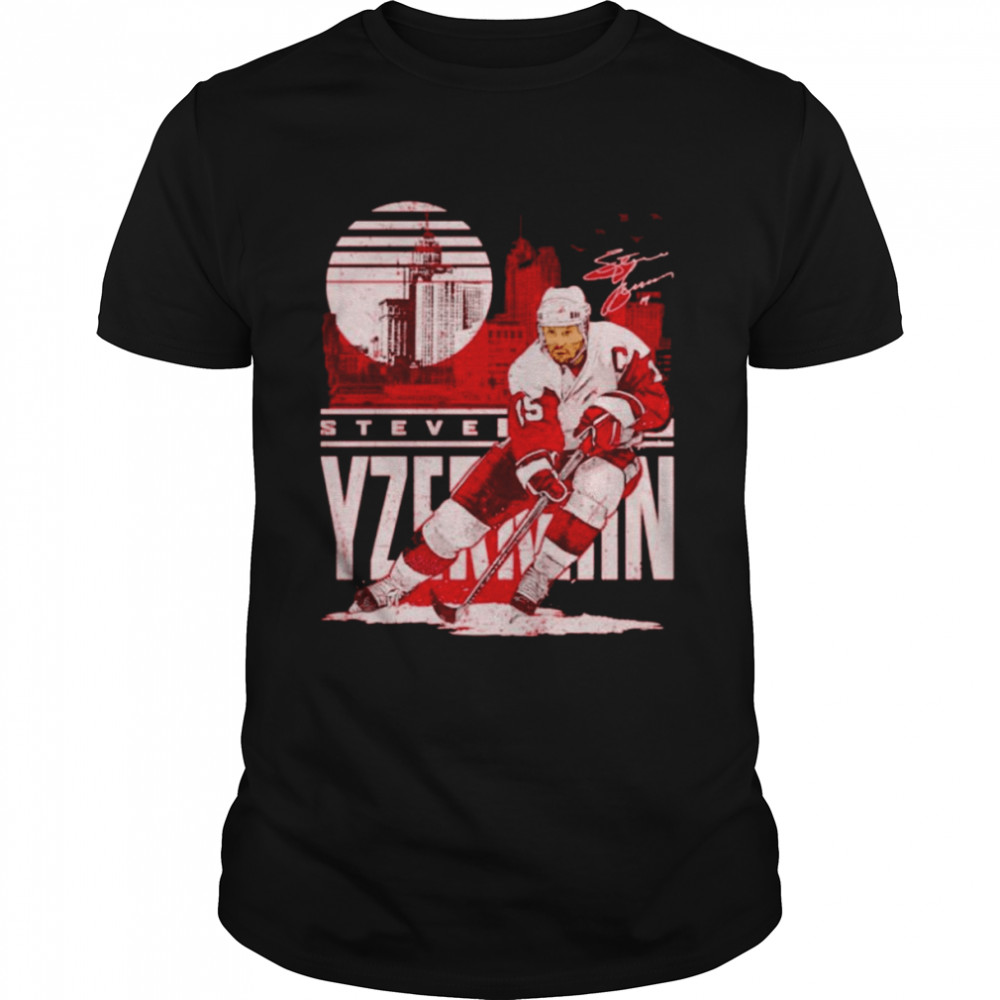 Steve Yzerman Detroit Red Wings City Skyline signature shirt Classic Men's T-shirt