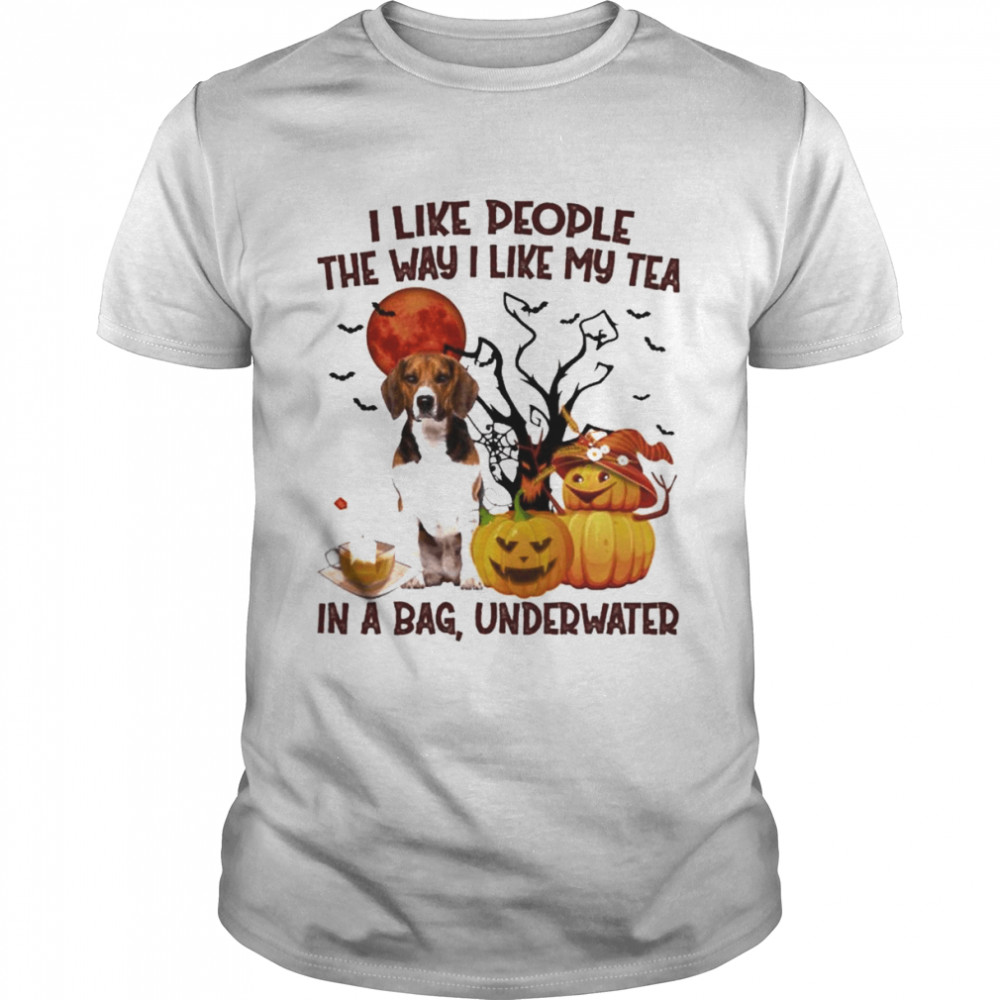 Beagle Pup I like people the way I like my Tea in a bag underwater Halloween shirt Classic Men's T-shirt