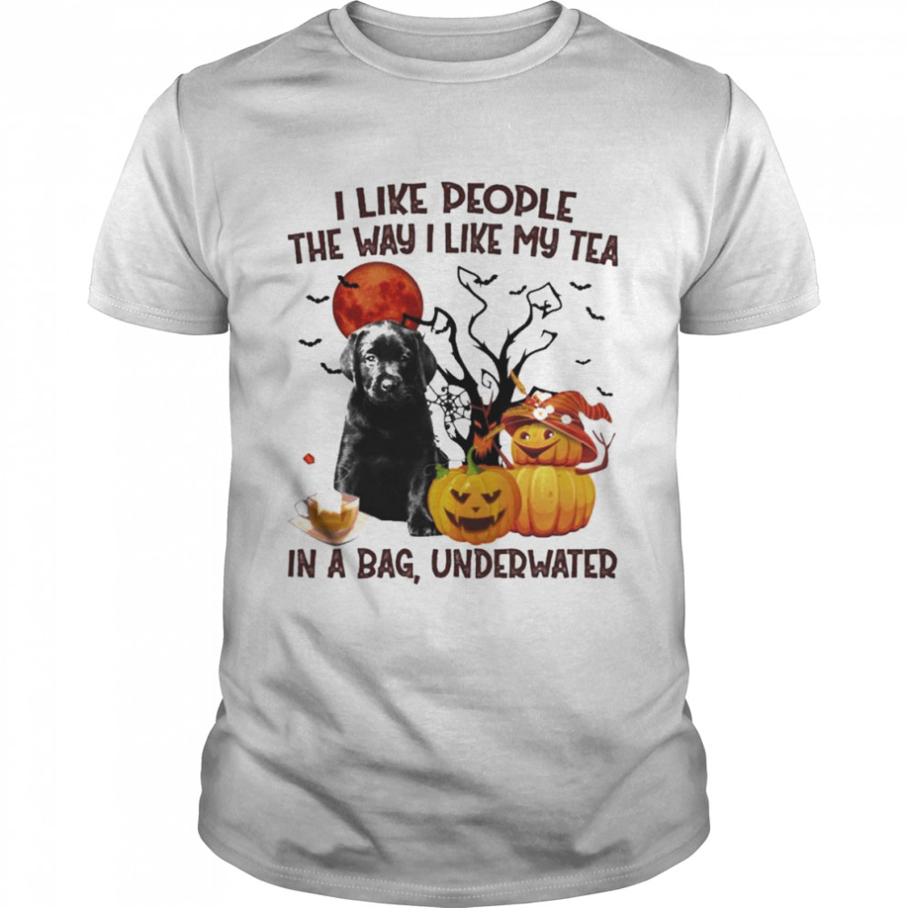 Black Labrador Pup I like people the way I like my Tea in a bag underwater Halloween shirt Classic Men's T-shirt