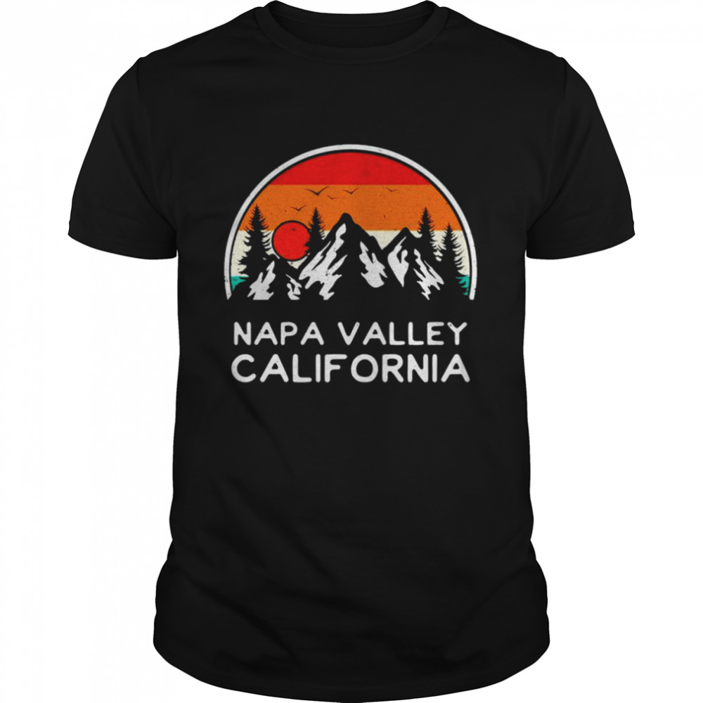 Vintage Napa Valley California Mountains Hiking Souvenir T- Classic Men's T-shirt