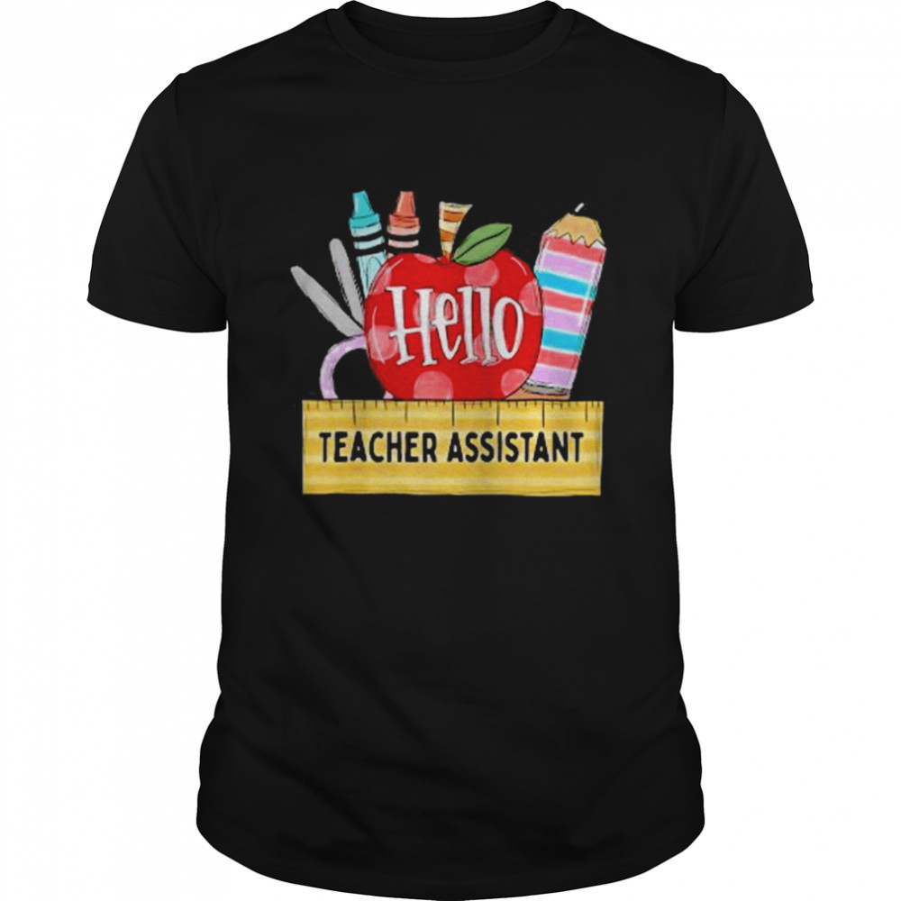 Mens Hello Teacher Assistant Shirt, Apple Teacher Shirt