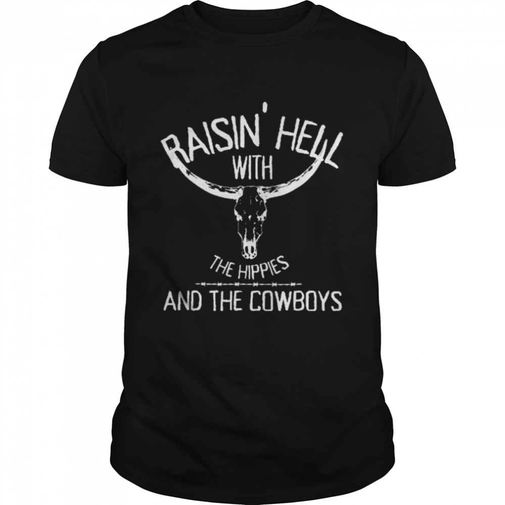 Raising-Hell With The Hippies And Cowboys Western Cowhide Shirt