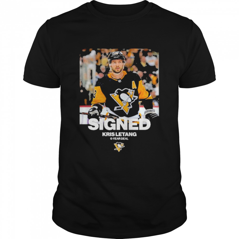 Signed Kris Letang Pittsburgh Penguins 6-Year Deal Shirt