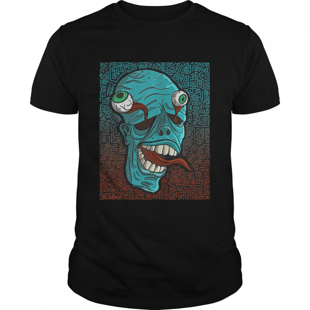 Zombie Head Cool Design Halloween Horror Movie Zombie Frankenstein shirt