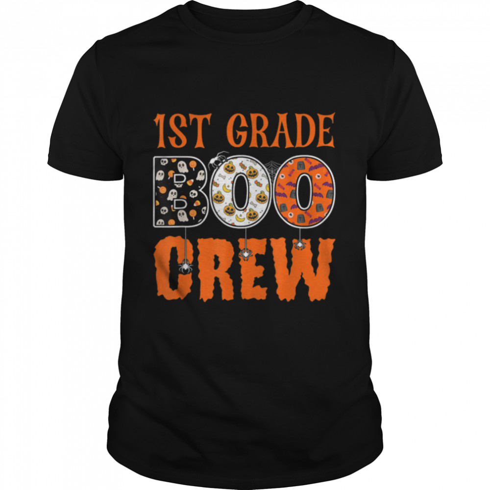 1st Grade Boo Crew First Grade Teacher Student Halloween T-Shirt B0B7F2YKV4