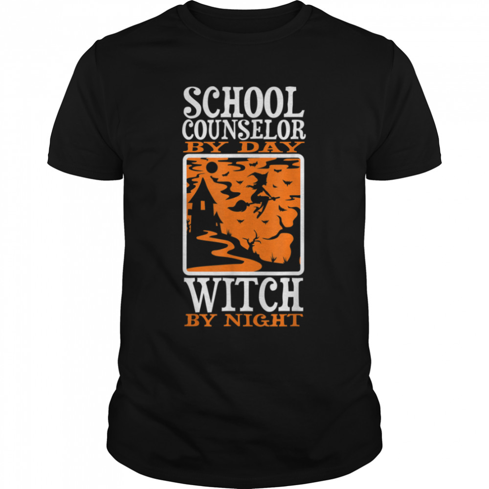 Halloween Witch & School Counselor T-Shirt B0B7JV64XM