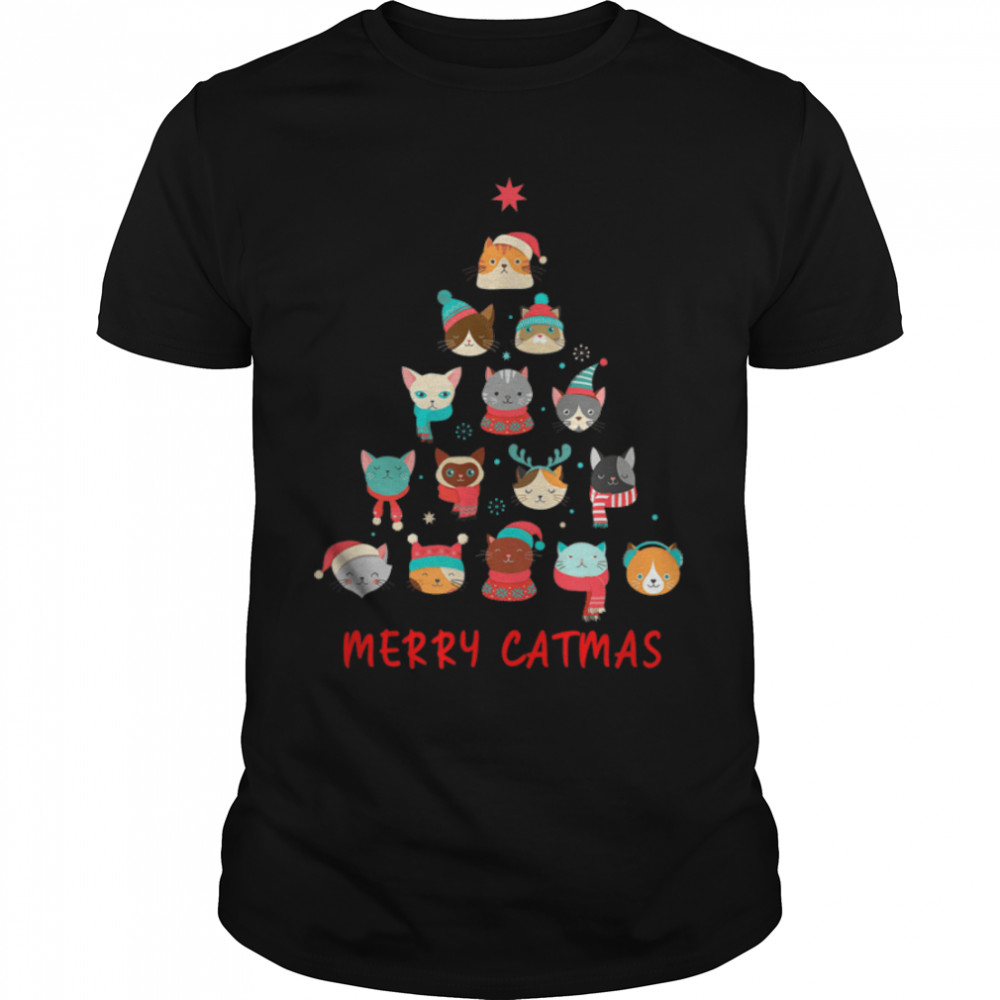 Merry Catmas Cat Lover Funny Cat Christmas T-Shirt B0B7DYCPPR