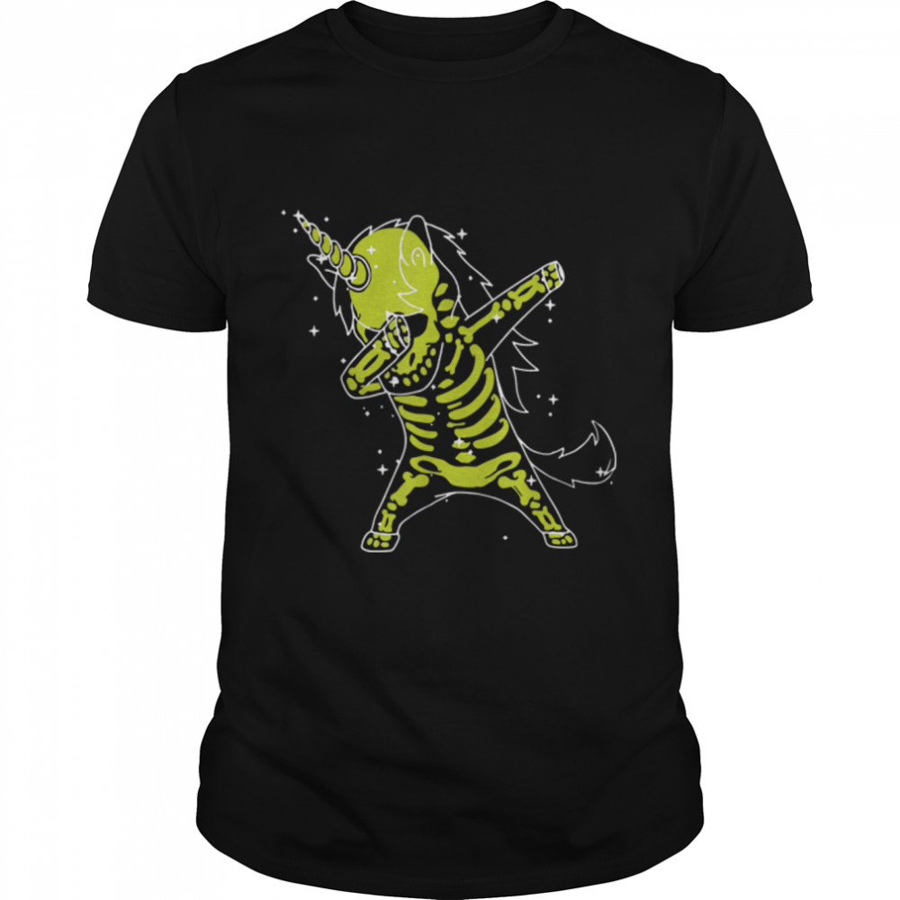 Skeletone Unicorn Dab Halloween Lover Cute Unicorn T- B0B7F4CS88 Classic Men's T-shirt