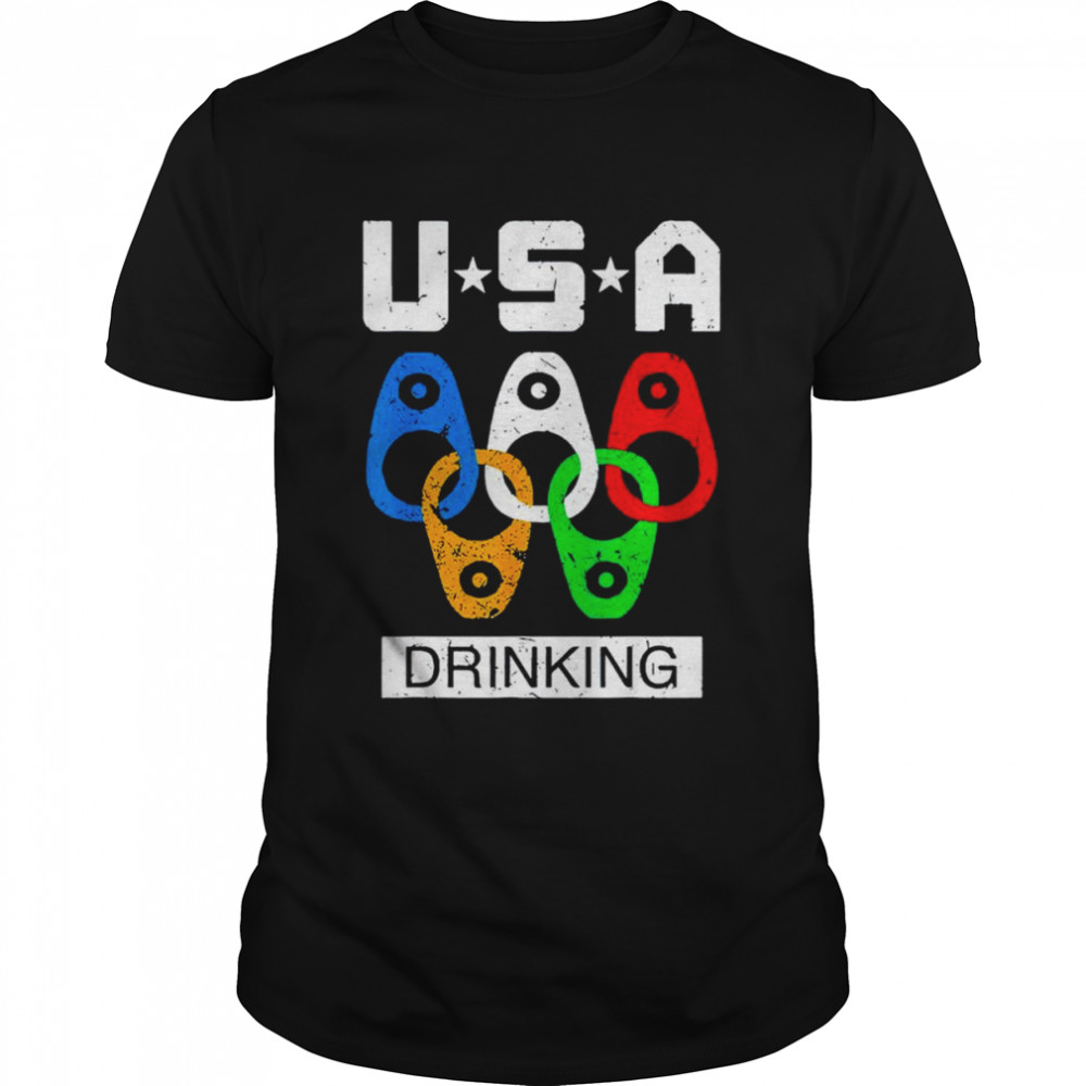 USA Drinking Team American Flag Drinking Beer Lover shirt
