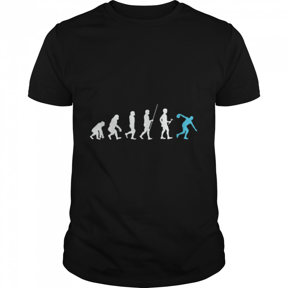 Vintage Bowling Evolution Lover Player T- B0B7F834RP Classic Men's T-shirt