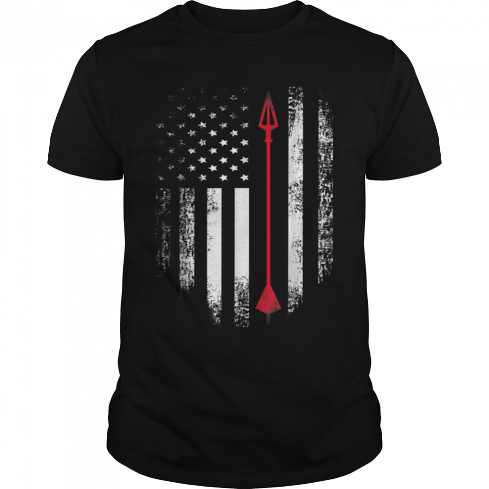 Vintage USA Red White – Archery Arrow American Flag T-Shirt B0B7DZDT23