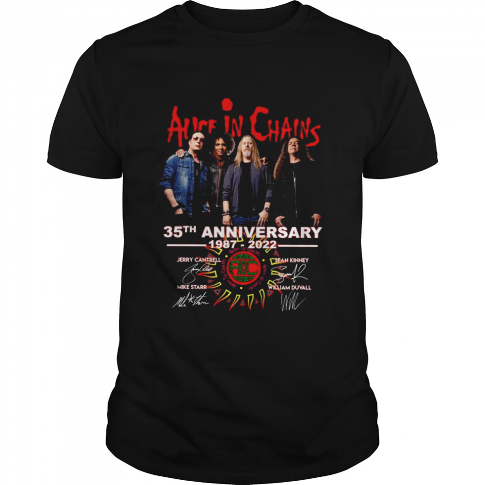 Alice In Chains Band Rock 35th Anniversary 1987-2022 Signatures shirt