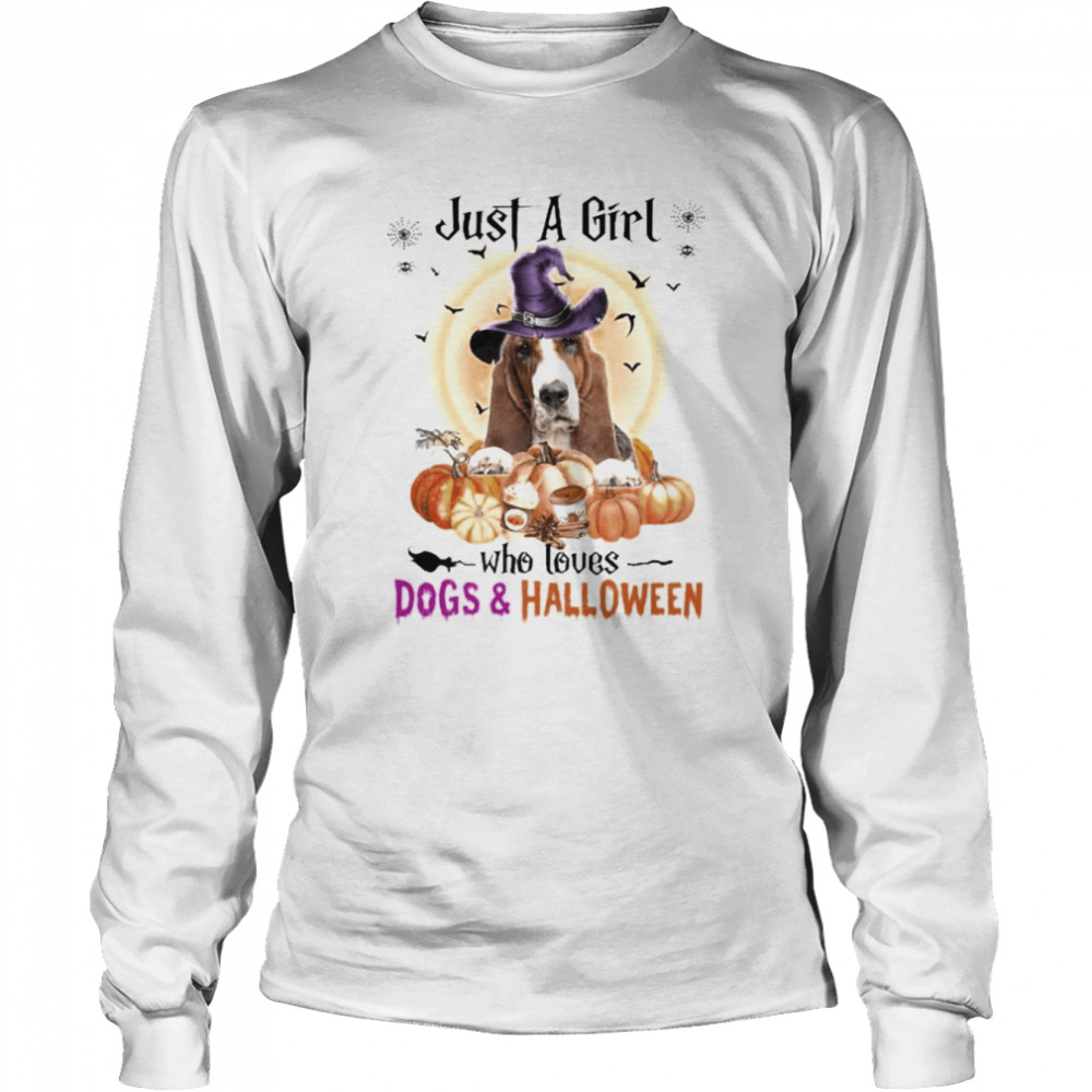 Basset Hound Just A Girl Who Loves Dogs And Halloween  Long Sleeved T-shirt