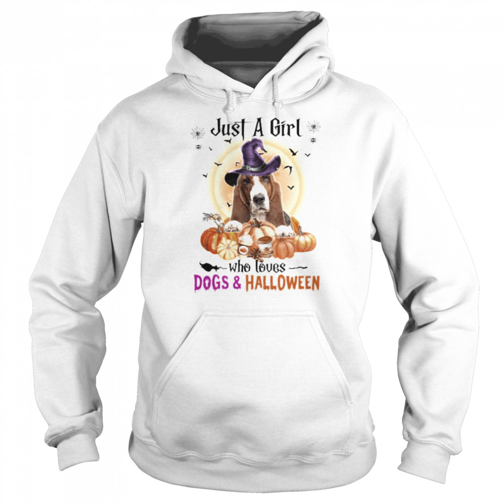 Basset Hound Just A Girl Who Loves Dogs And Halloween  Unisex Hoodie
