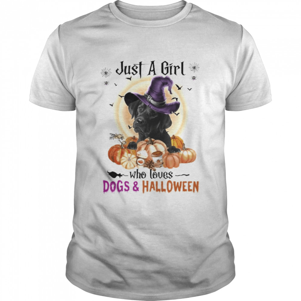 Black Labrador Just A Girl Who Loves Dogs And Halloween  Classic Men's T-shirt