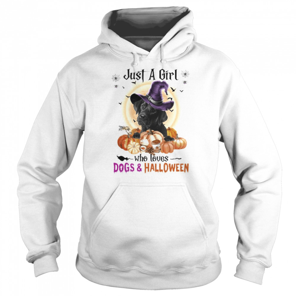 Black Labrador Just A Girl Who Loves Dogs And Halloween  Unisex Hoodie