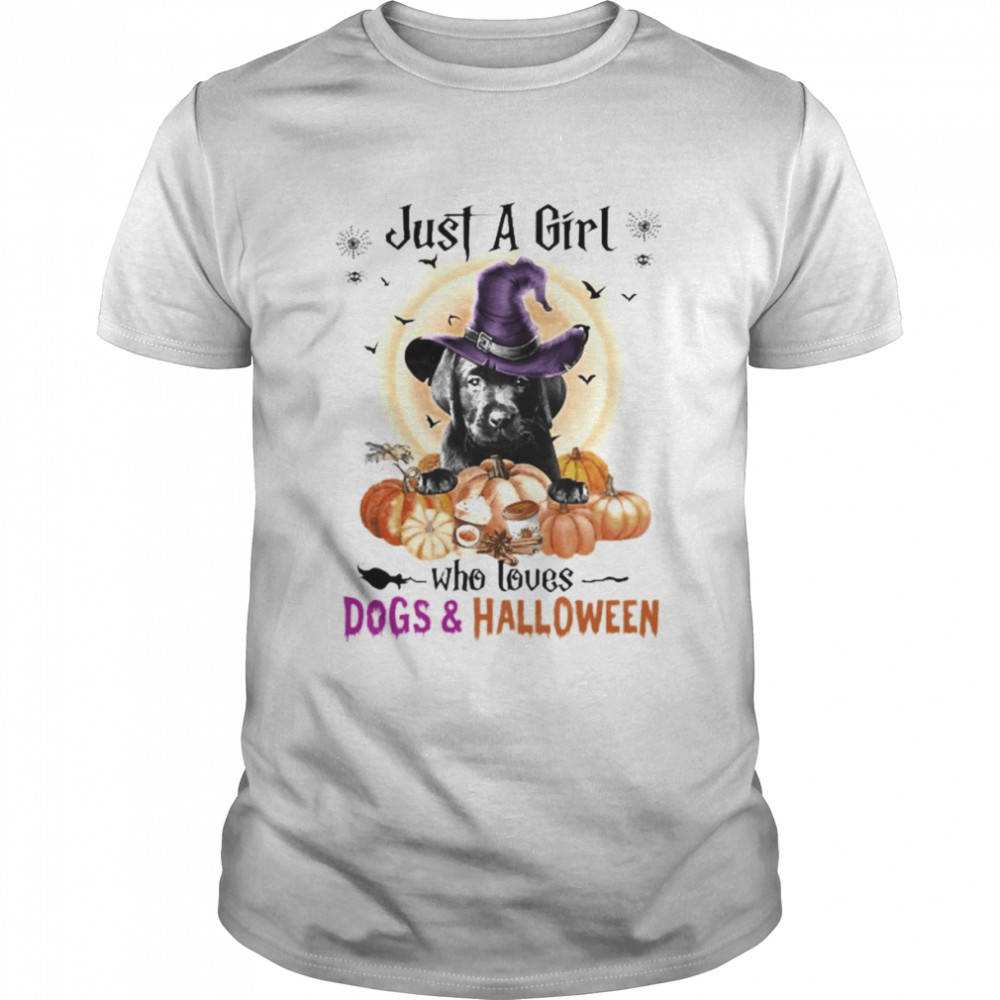Black Labrador Pup Just A Girl Who Loves Dogs And Halloween  Classic Men's T-shirt