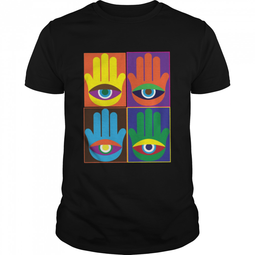 Hamsa Colored Design Hand Shine Eye shirt