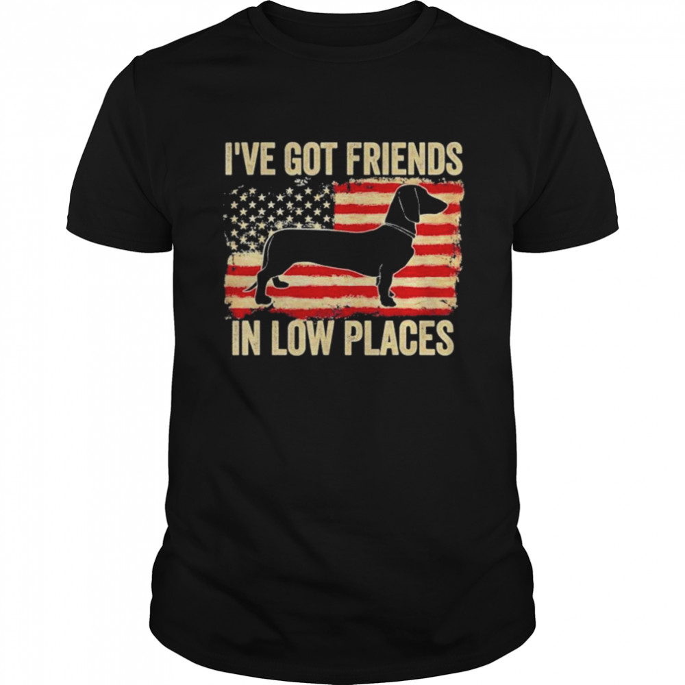 I’ve Got Friends In Low Places Dachshund American Flag Shirt