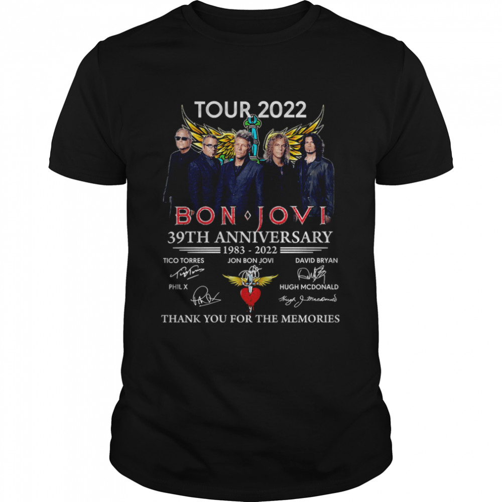 Jovi 39th Anniversary 1993-2022 Signatures Thank You Memories shirt