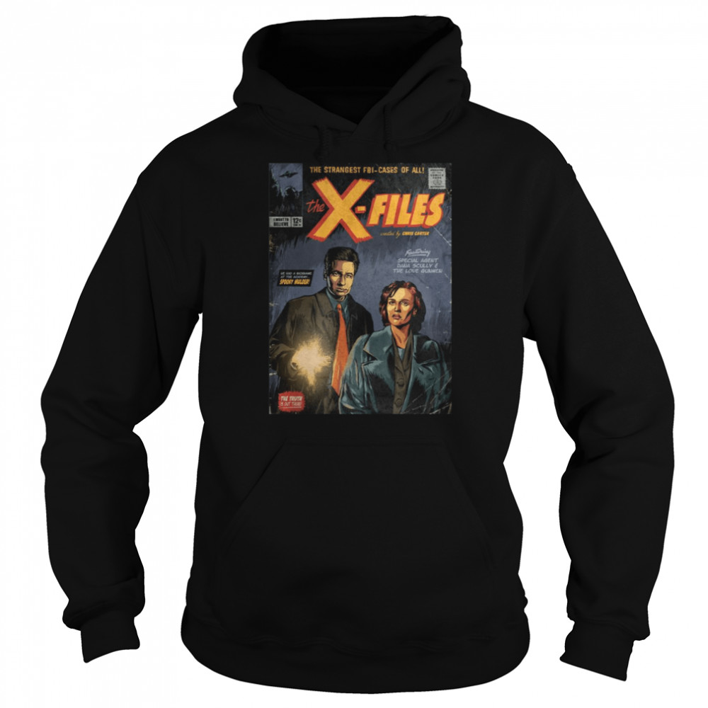 The Xfiles Mulder And Scully Comic Style shirt Unisex Hoodie