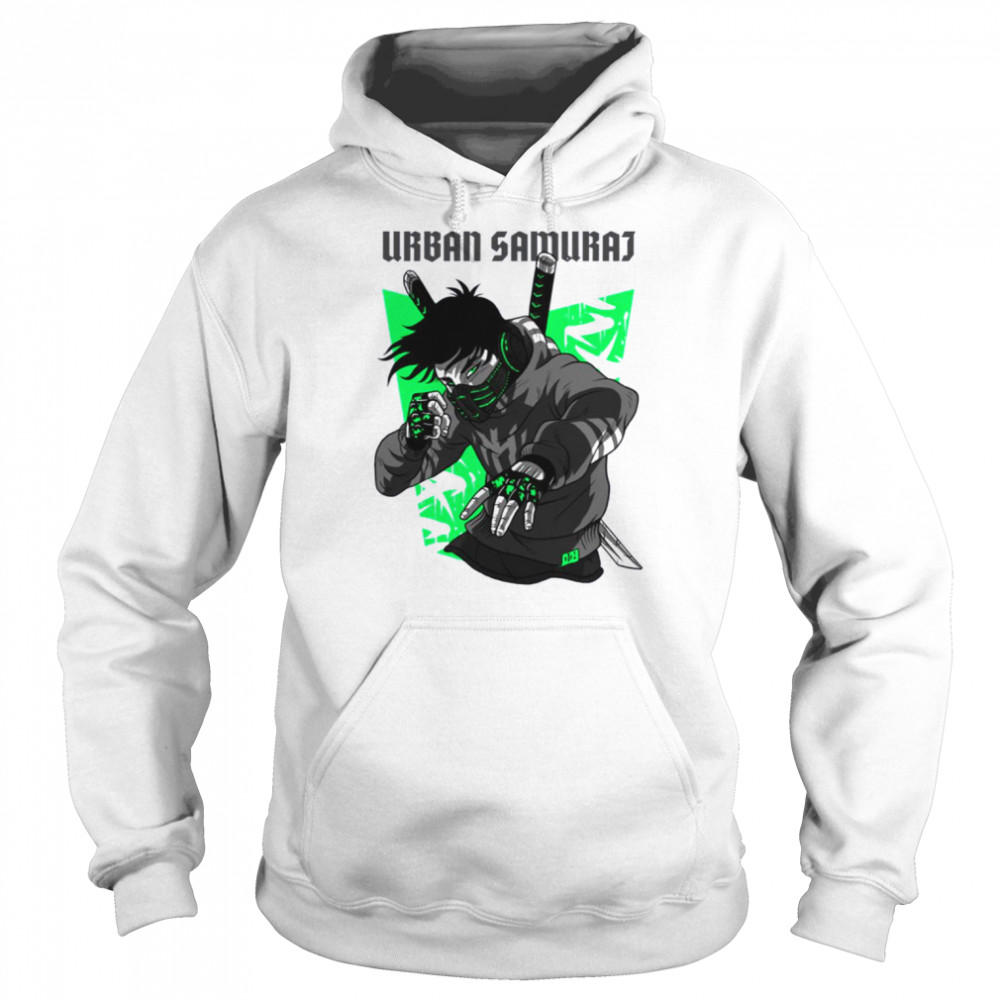 Urban Samurai Modern Warrior Cyberpunk Katana shirt Unisex Hoodie