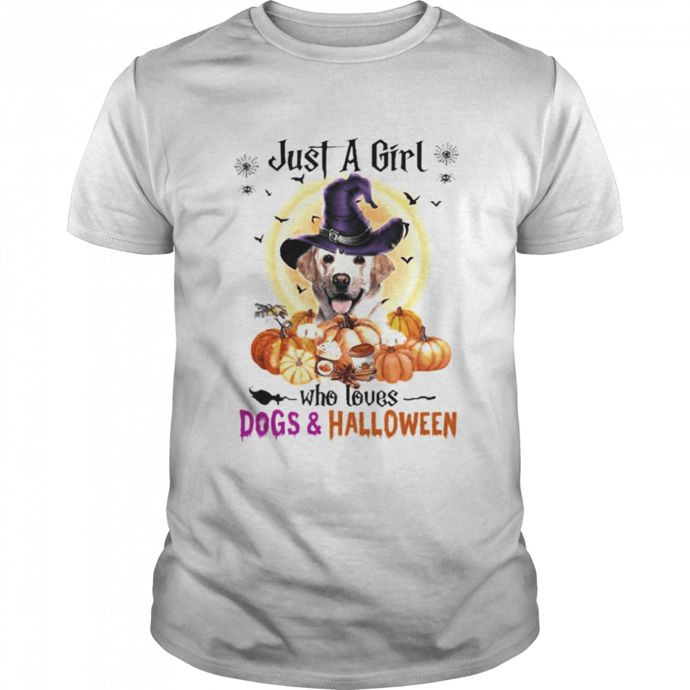 Yellow Labrador Just A Girl Who Loves Dogs And Halloween Shirt