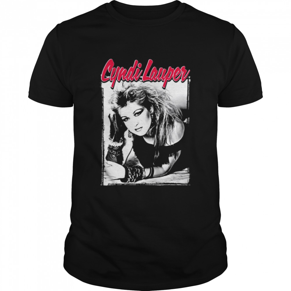 Black And White Portrait Cyndi Lauper shirt Classic Men's T-shirt