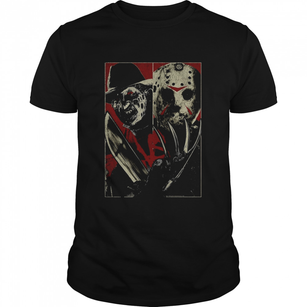 Evil Battles Evil Freddy Vs Jason 80s 90s Horror shirt Classic Men's T-shirt