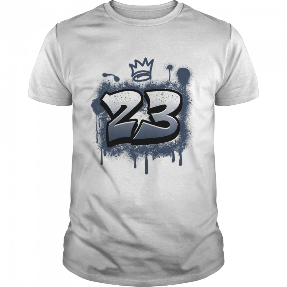 Number 23 Graffiti Match Jordan 6 Retro Midnight Navy shirt
