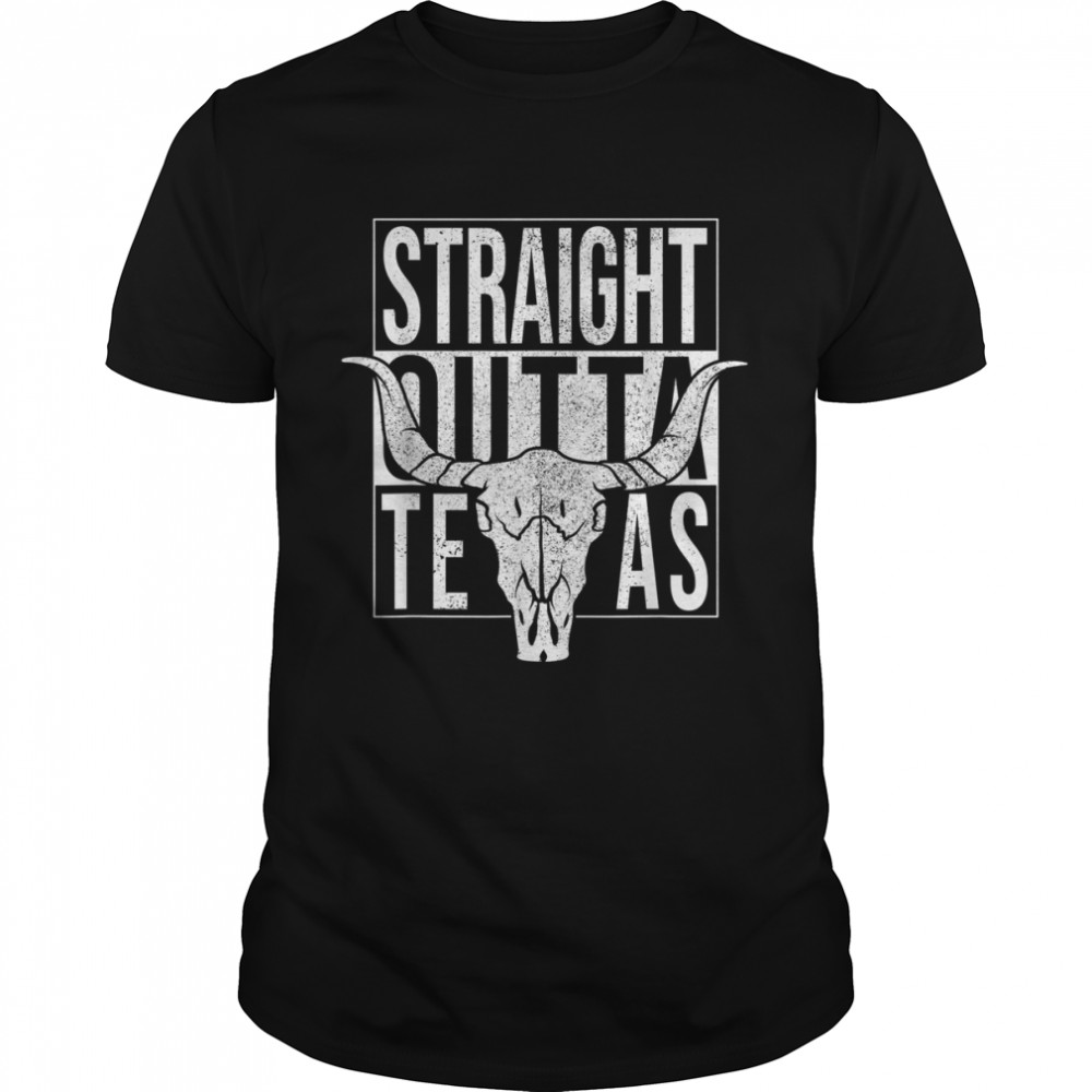 Straight Outta Texas Longhorn Cowboy and Rodeo T-Shirt