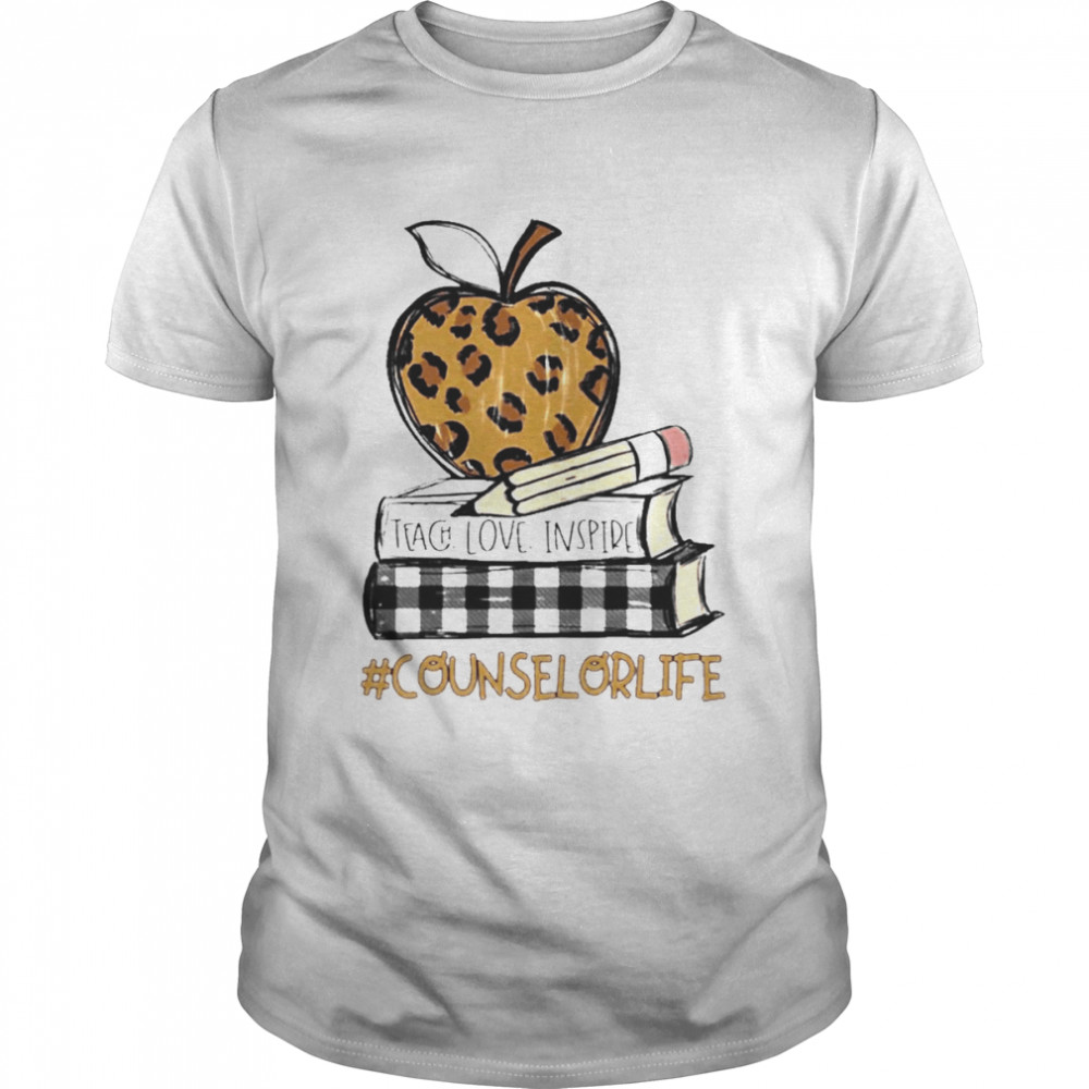 Teach Love Inspire Counselor Life leopard shirt